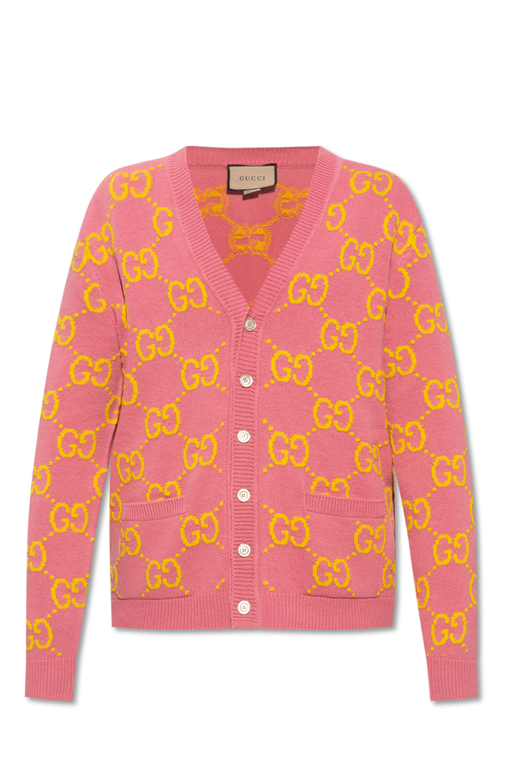 gucci platform sneaker Pink Cardigan with GG monogram Gucci